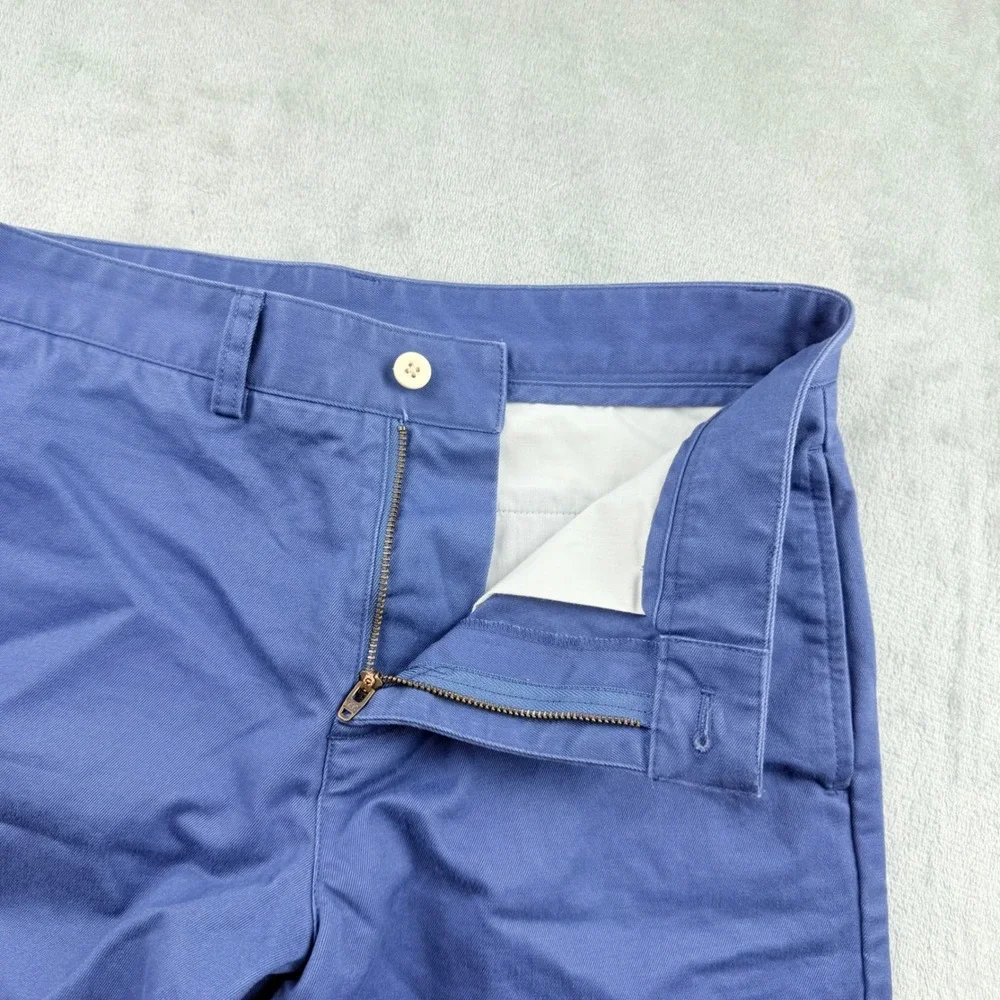 Vineyard Vines Boys Shark Embroidered Chino Shorts Size 18 Blue Cotton Preppy